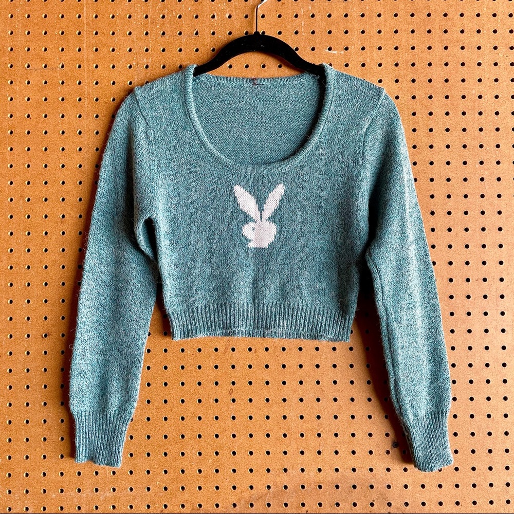 VINTAGE PLAYBOY CROPPED KNIT SWEATER